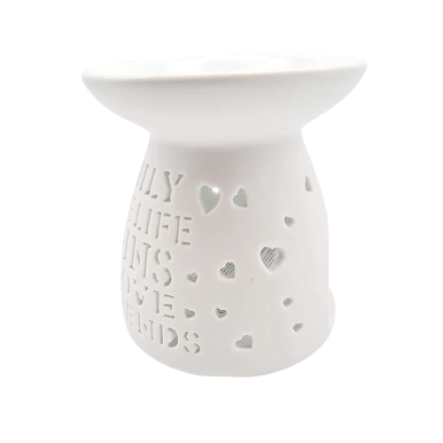 White Ceramic ‘Family‘ Cut Out  Wax Melter / Burner
